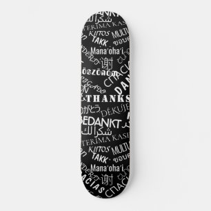 Skateboard Tableau de bord texte Merci Word multilangue