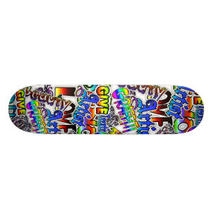 Skateboard Tableau de texte Graffiti