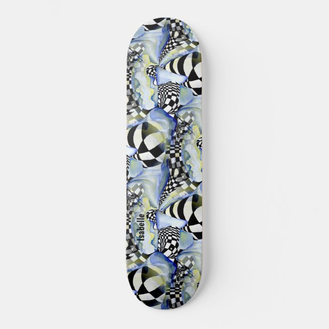 Skateboard Tableau d'échecs Motif mignon Style Artistique (Recto)