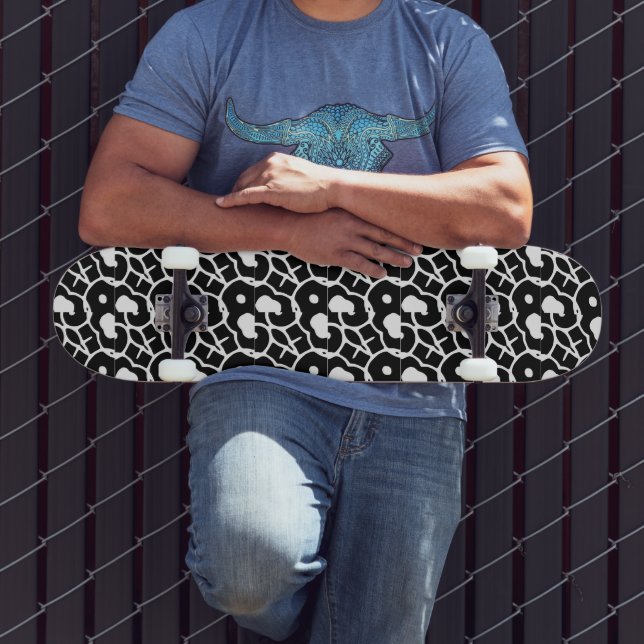 Skateboard Tableau EMPREINTE DE LÉOPARD NOIR (Extérieur 3)