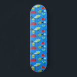 Skateboard Tableau minimaliste d'art contemporain<br><div class="desc">Ce skateboard minimaliste d'art contemporain est le parfait mélange de formes modernes, abstraites et kitsch du milieu du siècle. Le style des années 60, minimaliste design d'art, présente un bleu cobalt brillant normalement vu seulement sur les uniformes vintages des agents de bord. Le bleu vif crée un décor pour une...</div>