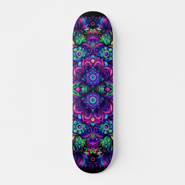 Skateboard Tableau Motif de graffitis Blacklight (Devant)