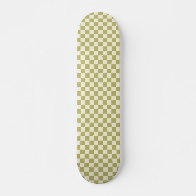 Skateboard Tablier en kaki foncé et beige (Devant)