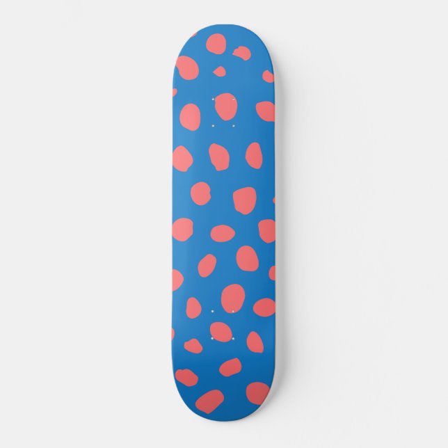 Skateboard Taches de guépard Bleu Corail (Recto)