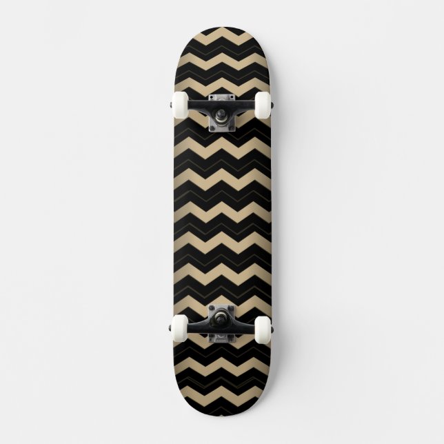 Skateboard Tan et Zigzag noir (Recto)