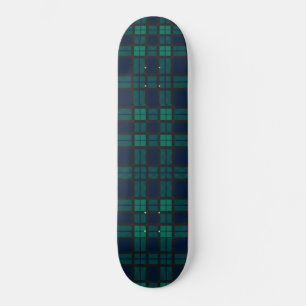 Skateboard Tartan Clan Black Watch Plaid Blue Green Check