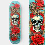 Skateboard Tatouage classique Art Crâne Rose éléments nautiqu<br><div class="desc">Découvrez le charme intemporel de notre skateboard Classic Tattoo Art,  orné d'éléments complexes du crâne,  du rose et du nautique. Personnalisez le pont avec votre propre texte,  transformant votre tour en chef-d'oeuvre sur mesure. C'est un autre 100% Snuggle Hamster Designs.</div>