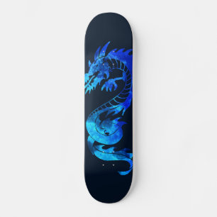 Skateboard Tatouage de dragon de glace bleu
