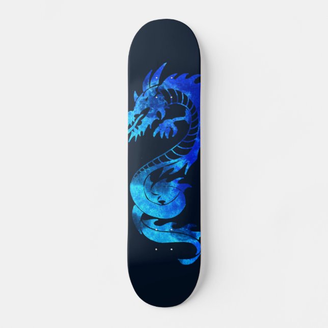 Skateboard Tatouage de dragon de glace bleu (Recto)