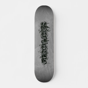 Skateboard Tatouage féroce gris ombré ardoise