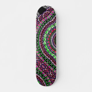 Skateboard Tatouage noir moderne Ikat Motif tribal géométriqu