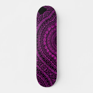 Skateboard Tatouage noir moderne Ikat Motif tribal géométriqu