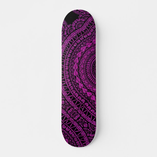 Skateboard Tatouage noir moderne Ikat Motif tribal géométriqu (Devant)