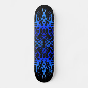 Skateboard Tatouage Tribal Coeur Artères bleu noir