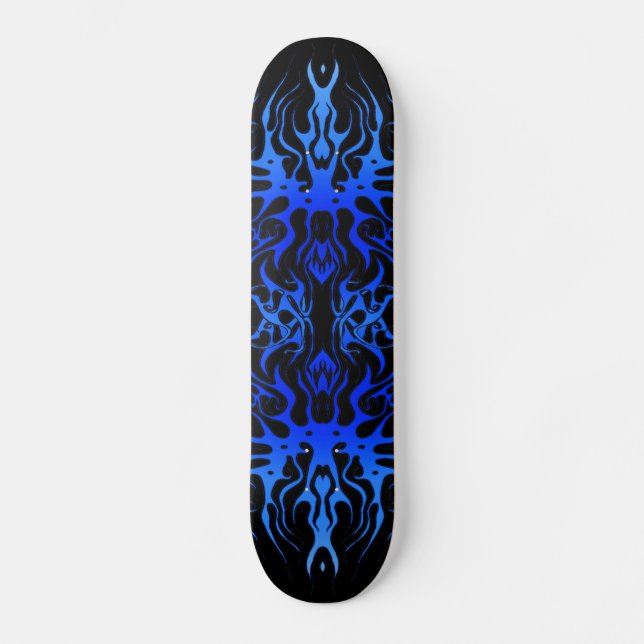 Skateboard Tatouage Tribal Coeur Artères bleu noir (Recto)