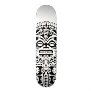 Skateboard Tatouage tribal de masque de Tiki de Polynésien