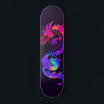 Skateboard Tattoo Rainbow Dragon<br><div class="desc">un design de dragon décoratif avec toutes les couleurs de l'arc-en-ciel sur un skateboard couleur violet foncé.</div>