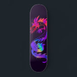 Skateboard Tattoo Rainbow Dragon<br><div class="desc">un design de dragon décoratif avec toutes les couleurs de l'arc-en-ciel sur un skateboard couleur violet foncé.</div>