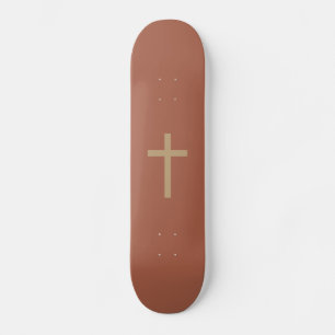 Skateboard Taux d'or de la Croix chrétienne de base Rouille