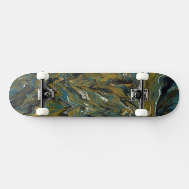 Skateboard Teal, or, White and Black Oils (Horz)