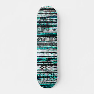 Skateboard Tech Decay - noir et blanc sur Cyan