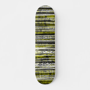 Skateboard Tech Decay - noir et blanc sur jaune