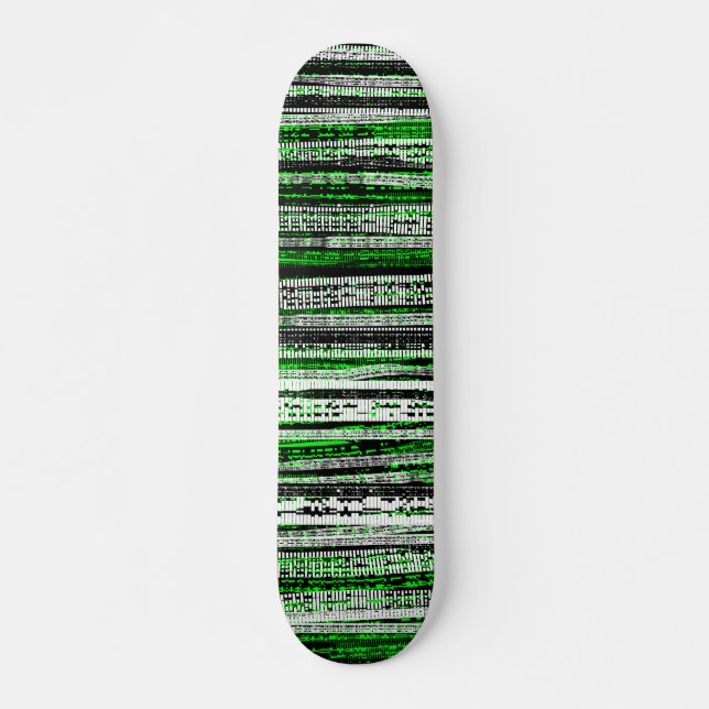 Skateboard Technologie Decay - Noir et blanc sur vert (Devant)