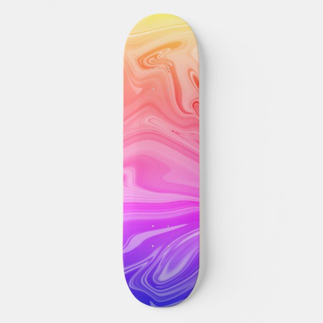 Skateboard Tendance violet rouge jaune Abstrait (Recto)