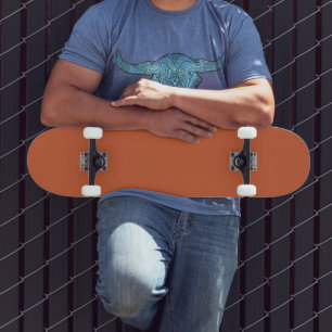 Skateboard Terracotta Orange Solide Couleur Chaleureuse & Con