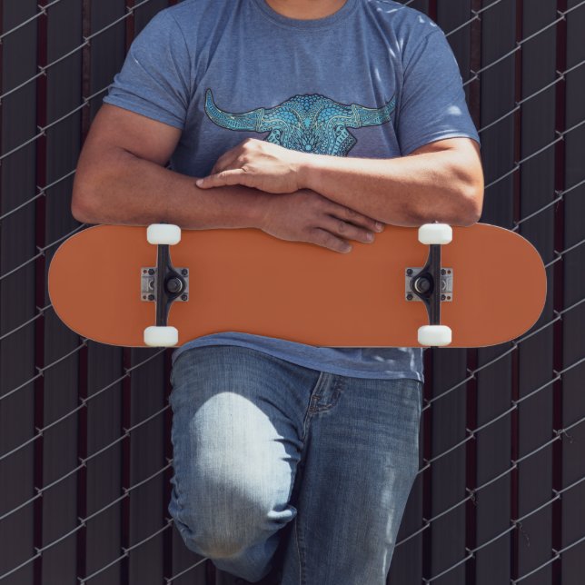 Skateboard Terracotta Orange Solide Couleur Chaleureuse & Con (Extérieur 3)