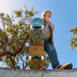 Skateboard terrain fleuri et arboré