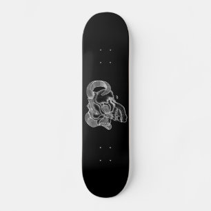 Skateboard Tête de diable crâne noir et blanc