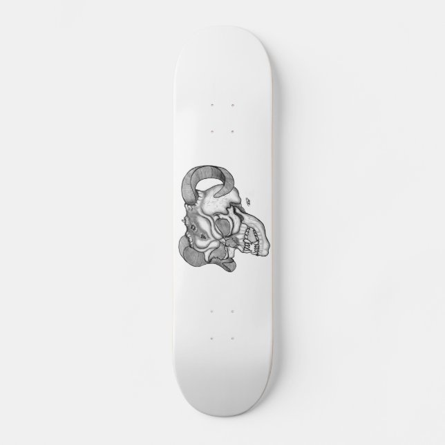 Skateboard Tête de diable crâne noir et blanc (Recto)