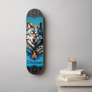 Skateboard Tête de loup majestueux