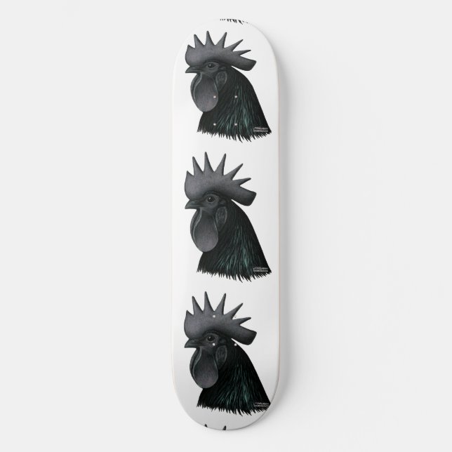 Skateboard Tête de Rooster Ayam Cemani (Recto)