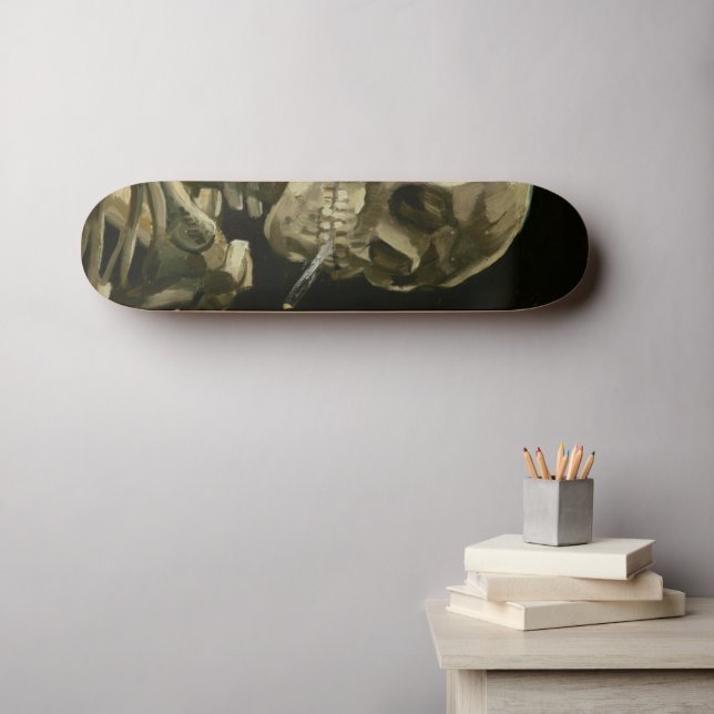 Skateboard Tte de squelette avec la cigarette par Van Gogh | Zazzle.fr
