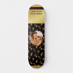 Skateboard Texte personnalisé + photo k-pop fan or faux