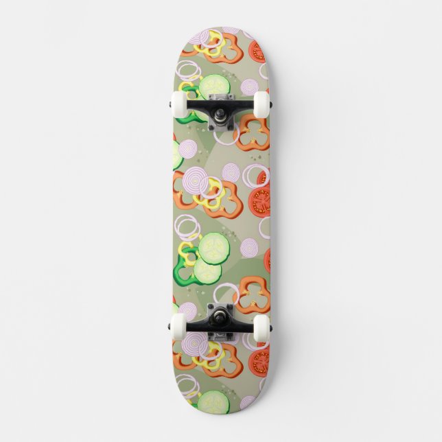 Skateboard Texture avec des tranches de légumes (Recto)