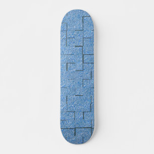 Skateboard Texture bleu argenté avec effet mosaïque et relief