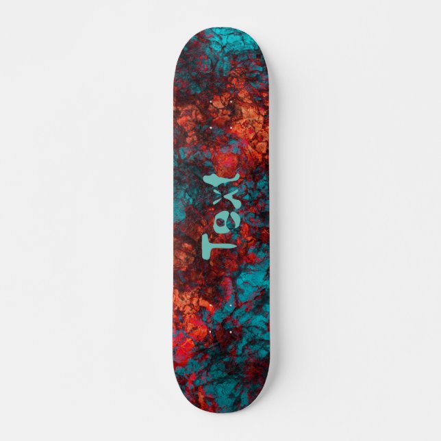 Skateboard texture bleu foncé texturé en marbre de daim (Devant)