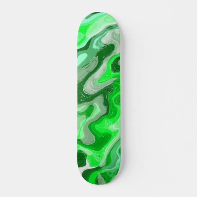 Skateboard Texture de marbre vert émeraude peinture liquide a (Devant)
