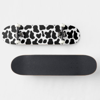 Skateboard Texture de vache noire et blanche