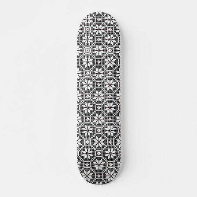 Skateboard Texture dentelle blanche isolée sur arrière - plan (Devant)