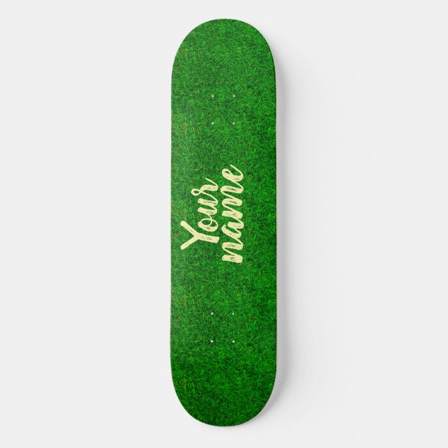 Skateboard texture d'herbe verte d'un terrain de football (Recto)