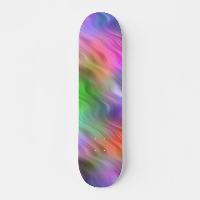 Skateboard Texture ondulée Fleur sauvage colorée (Devant)
