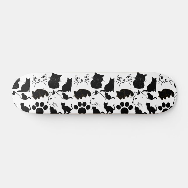 Skateboard THE BLACK CATS PATTERNS Cute (Horz)