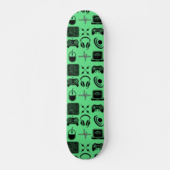 Skateboard Thème de jeu en noir et blanc (Devant)
