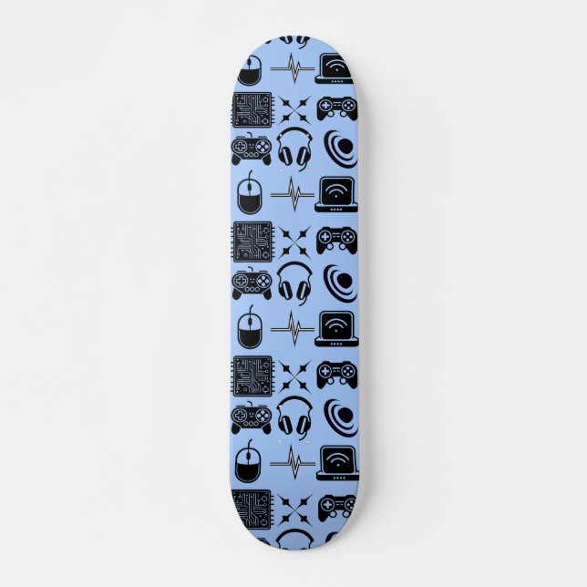 Skateboard Thème de jeu en noir et blanc (Devant)