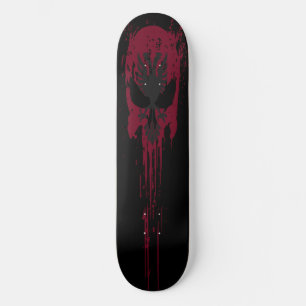 Skateboard Thème du crâne gothique rouge