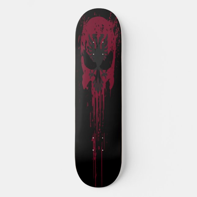 Skateboard Thème du crâne gothique rouge (Recto)